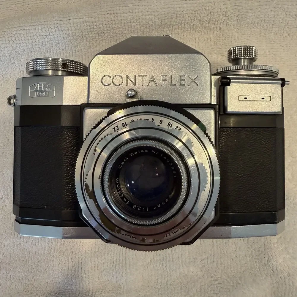 Zeiss Ikon Contaflex 35mm Film Camera Tessar 45mm F/2.8 Germany w/ Case UNTESTED